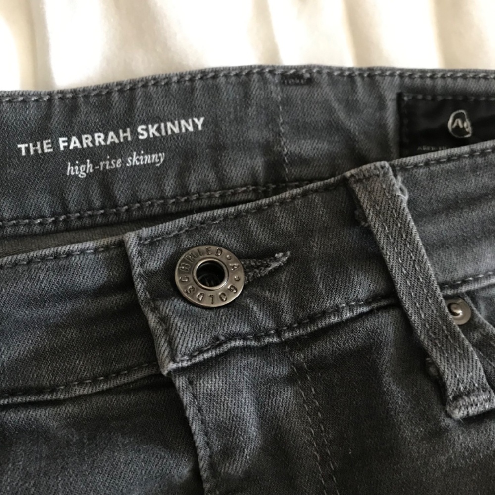EUC size 26 (fit 27 too) Grey stretchy comfy The Farrah Skinny jeans - Picture 3 of 7